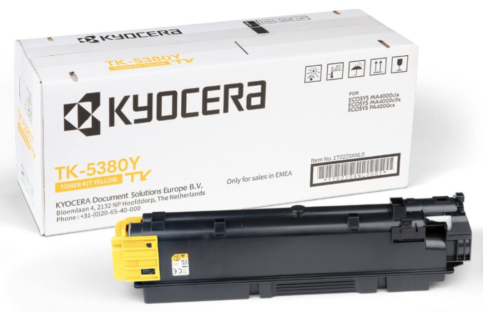 Картридж Kyocera TK-5380Y (1T02Z0ANL0) Yellow оригинальный для Kyocera ECOSYS PA4000cx/ MA4000cix/ MA4000cifx, жёлтый, 10000 стр.