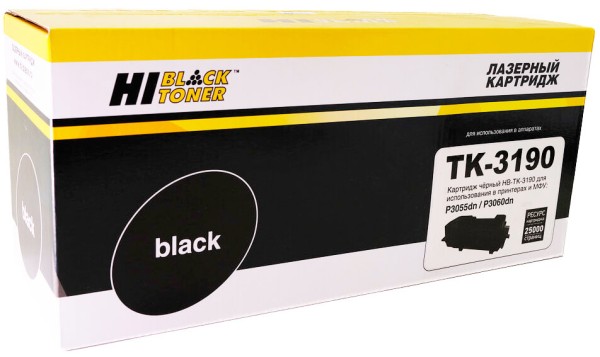 Картридж Hi-Black TK-3190 (HB-TK-3190) (с чипом) для Kyocera Ecosys P3050dn/ P3055dn/ P3060dn, чёрный, увеличенный, 25000 стр.