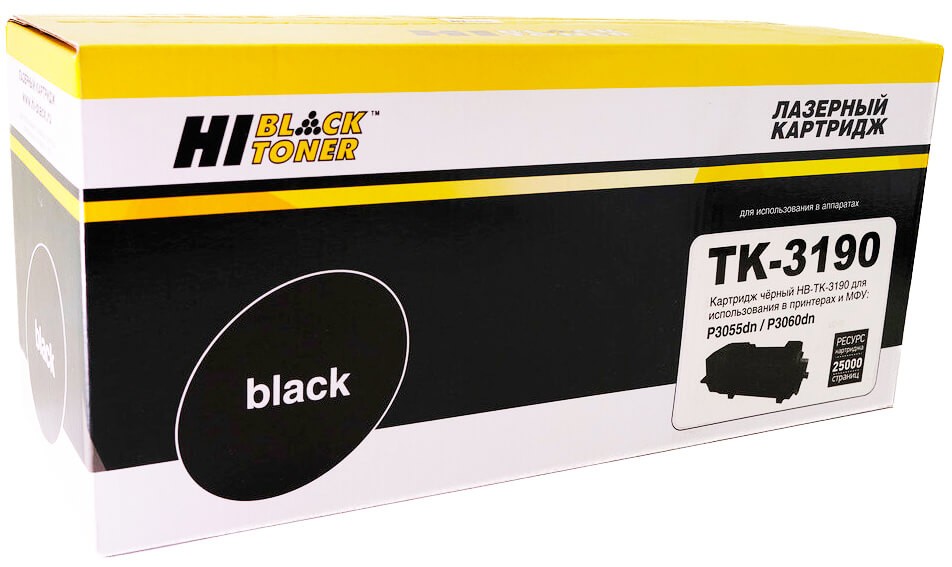 Картридж Hi-Black TK-3190 (HB-TK-3190) (с чипом) для Kyocera Ecosys P3050dn/ P3055dn/ P3060dn, чёрный, увеличенный, 25000 стр.