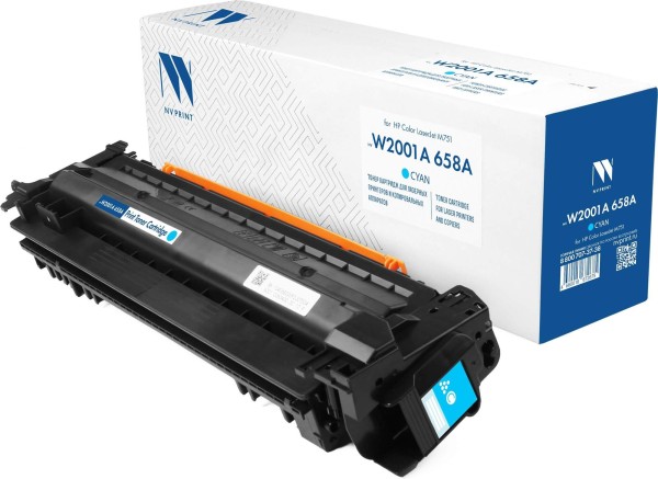 Картридж NV Print W2001A 658A (NV-W2001A-658A-C) Cyan для HP Color LaserJet Enterprise M751, голубой, 6000 стр.