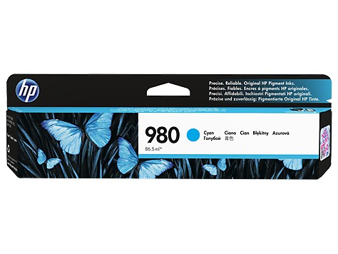 Картридж оригинальный HP 980 (D8J07A) для Officejet Enterprise Color X585/X555, голубой, 6600 стр.