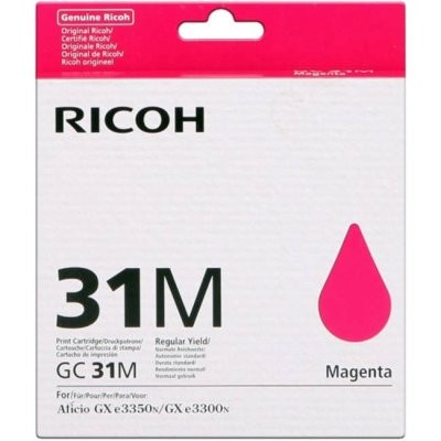 Картридж Ricoh GC 31М (405690) оригинальный для Ricoh Aficio GX e2600/ e3300N/ e3350N/ e5550N/ e7700N, пурпурный, 1560 стр.
