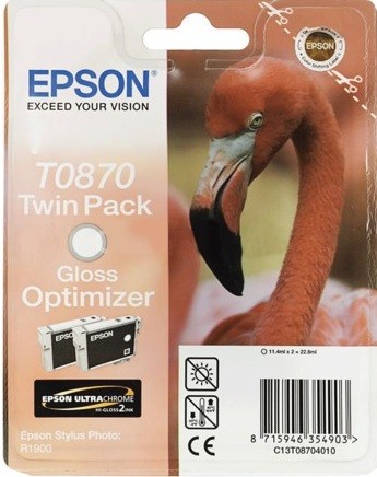 C13T08704010 Картридж Epson для Stylus Photo R1900 (Twin Pack, Gloss Optimizer) (cons ink)