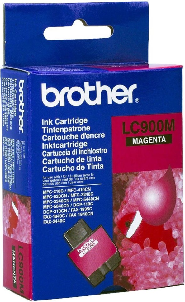 Картридж Brother LC-900M (LC900M) оригинальный для Brother DCP-110C/ 115C/ 120C, MFC-210C/215C, FAX-1840C/ 1940C, пурпурный, 400 стр.