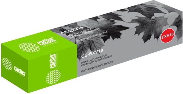 Картридж Cactus EXV18 (CS-EXV18) для принтеров Canon iR1018/ 1020/ 1022/ 1023/ 1024 черный 8400 страниц