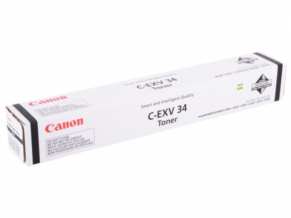 Картридж Canon C-EXV34Bk (3782B002) оригинальный для принтера Canon iRC2030L/ C2030i/ C2020L/ C2020i/ C2025i, чёрный, 23 000 страниц