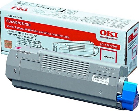 Картридж OKI (43872322/43872306) оригинальный для принтера OKI C5650/ C5750, пурпурный, 2000 стр.
