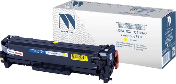 Картридж NV Print CE412A/ CC532A/ Canon 718 Yellow для принтеров HP LaserJet Color M351a/ M375nw/ M451dn/ M451dw/ M451nw/ M475dn/ M475dw/ CP2025/ CP2025dn/ CP2025n/ MFP-CM2320fx/ CM2320n/ Canon i-SENSYS LBP-7200Cdn/ 7210Cdn/ 7660Cdn/ 7680Cх/ MF8330Cdn/ 83
