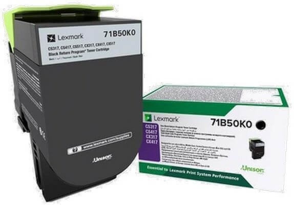 Картридж Lexmark 71B50K0 оригинальный для Lexmark CS317dn/ CS417dn/ CS517de/ CX317dn/ CX417dn/ CX517de, Return Program, black, 3000 стр.