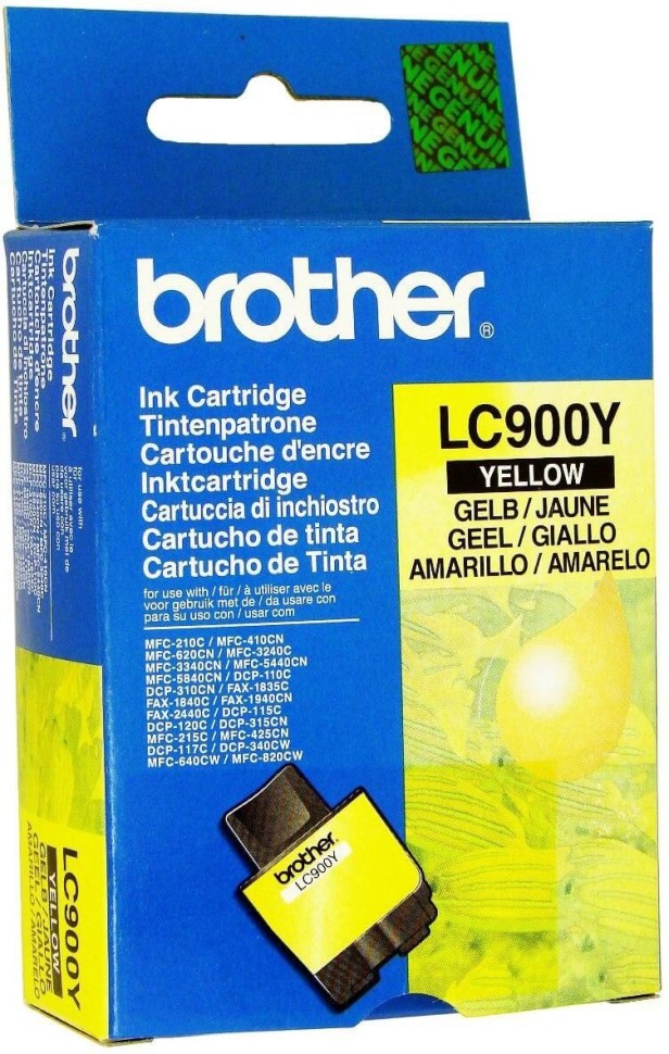 Картридж Brother LC-900Y (LC900Y) оригинальный для Brother DCP-110C/ 115C/ 120C, MFC-210C/215C, FAX-1840C/ 1940C, жёлтый, 400 стр.