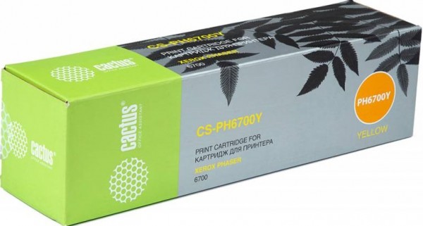 Картридж Cactus 106R01525 (CS-PH6700Y) для принтеров Xerox Phaser 6700 желтый (12 000 стр.)