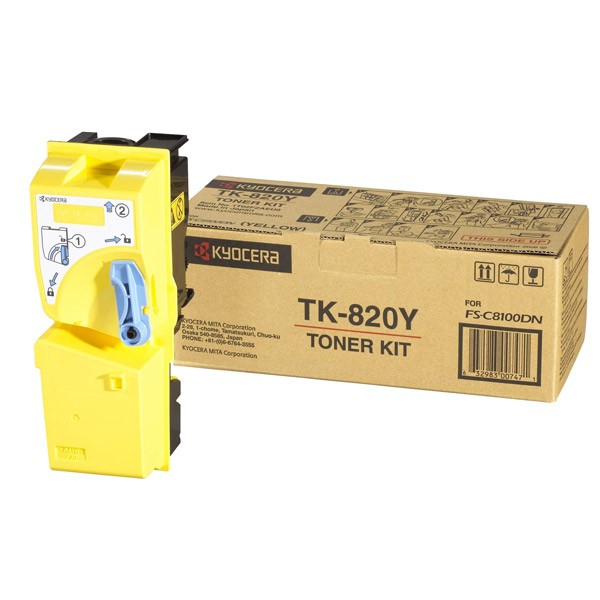 Картридж Kyocera TK-820Y (1T02HPAEU0) оригинальный для принтера Kyocera FS-C8100DN yellow, 7000 страниц