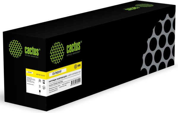 Картридж Cactus TK-5315Y (CS-TK5315Y) Yellow для Kyocera TASKalfa 408ci/ 508ci, жёлтый, 18000 стр.