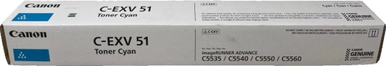 Картридж Canon C-EXV51C 0482C002 Cyan оригинальный для Canon iR ADV C5535/ iR ADV C5535i/ iR ADV C5540i/ iR ADV C5550i/ iR ADV C5560i, голубой, 60 000 страниц