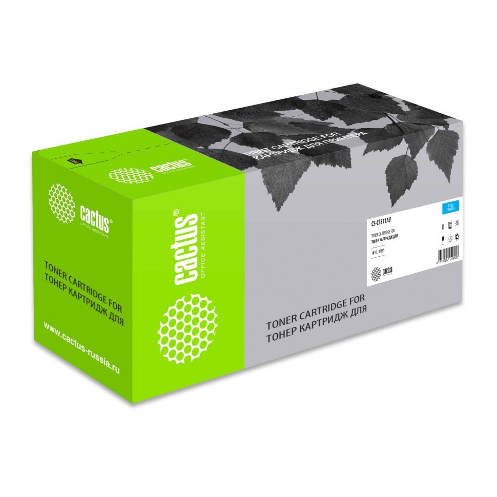 Картридж лазерный Cactus CS-CF311AV для принтеров HP CLJ Ent M855 голубой 31500 страниц