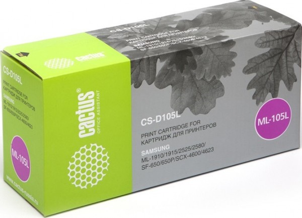 MLT-D105L Картридж Cactus CS-D105L для принтеров Samsung ML-1910/1915/2525/2580;SCX-4600/4623/SF-650 черный (2 500 стр.)