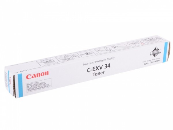 Картридж Canon C-EXV34C (3783B002) оригинальный для принтера Canon iR C2030L/ C2030i/ C2020L/ C2020i/ C2025i, голубой, 16 000 страниц