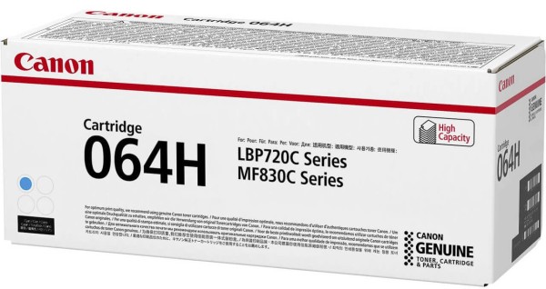 Картридж Canon 064HC 4936C001 оригинальный для Canon i-SENSYS LBP720/ MF830 Series, голубой, увеличенный, 10400 стр.