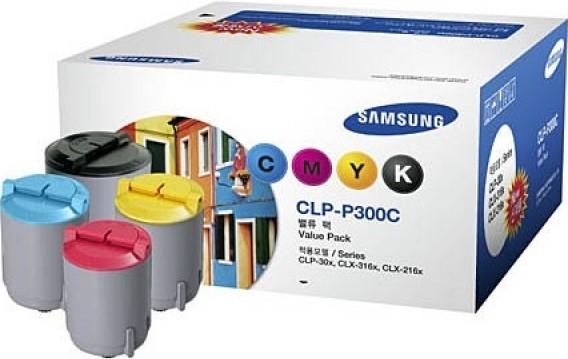 Набор картриджей Samsung CLP-P300C (SV359A) Multipack CMYK оригинальный для принтера Samsung CLP-300, CLX-2160/ CLX-3160, 4 цвета (чёрный-2000 стр.,/цветные-1000 стр.)