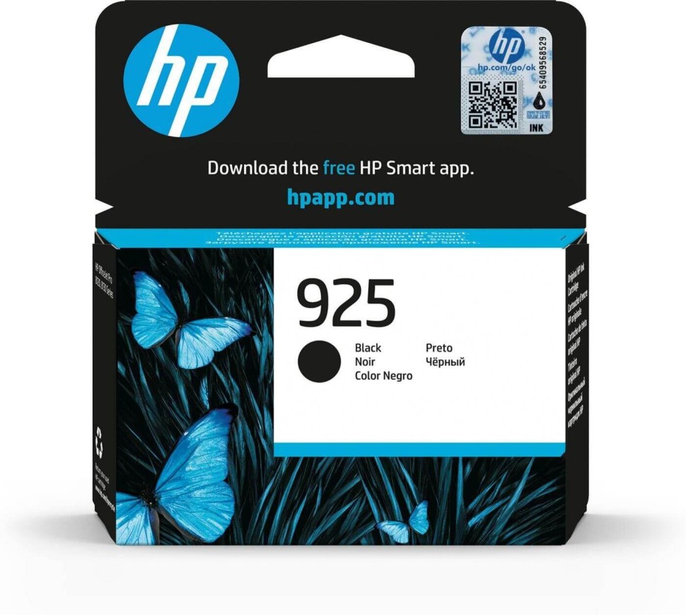 Картридж HP №925 (4K0V9PE) Black оригинальный для HP OfficeJet Pro 8123/ 8128/ 8134 All-in-One Printer, чёрный, 500 страниц