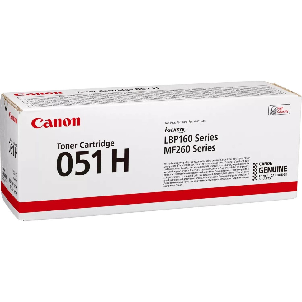 Картридж Canon 051HBk (2169C002) Black оригинальный для Canon i-SENSYS LBP162/ MF264/ MF267/ MF269, чёрный, увеличенный, 4100 страниц