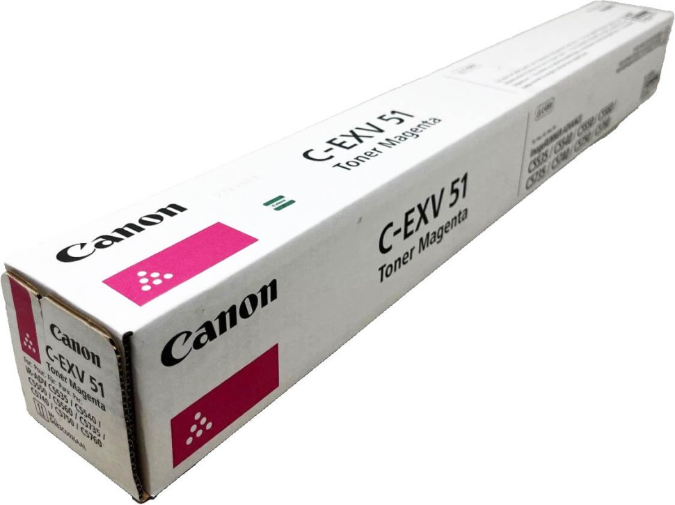 Картридж Canon C-EXV51M 0483C002 Magenta оригинальный для Canon iR ADV C5535/ iR ADV C5535i/ iR ADV C5540i/ iR ADV C5550i/ iR ADV C5560i, пурпурный, 60 000 страниц