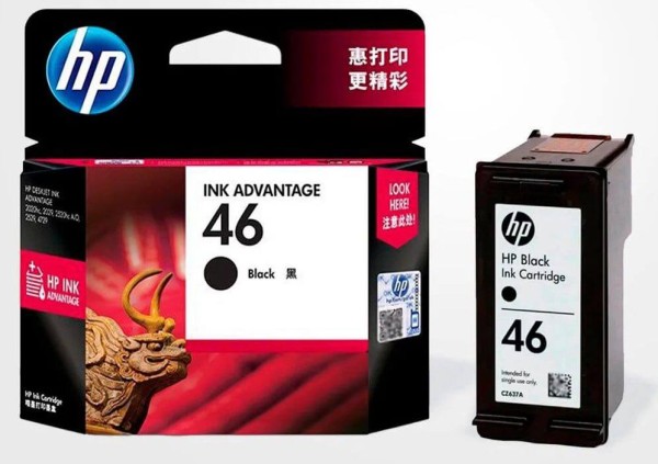 Картридж оригинальный HP 46 (CZ637AE) для DJ2520/2020, черный 