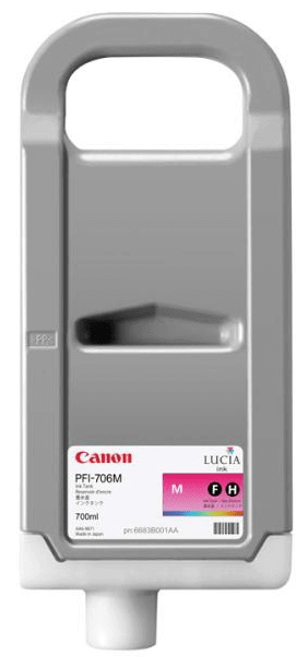 Картридж оригинальный Canon PFI-706M 6683B001 для принтера Canon iPF8300/ iPF8300S/ iPF8400/ iPF9400/ iPF9400S, пурпурный, 700 мл