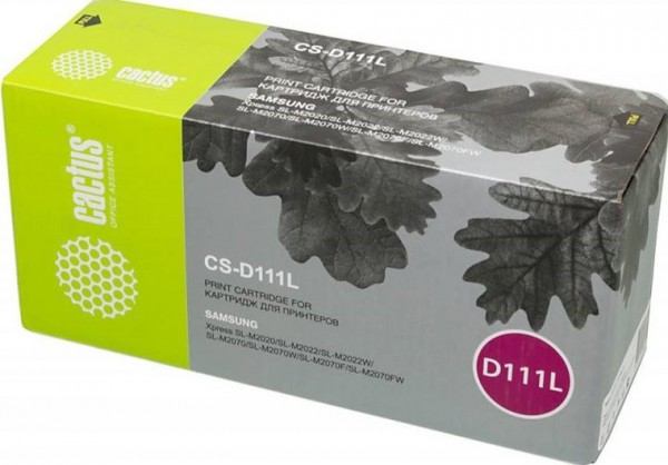 Картридж Cactus D111L (CS-D111L) для принтеров Samsung Xpress M2022/ M2020/ M2021/ M2020W/ M2070/ M2070FW/ M2071 / M2071FH/ M2021W/ M2022W/ M2070F/ M2070W/ M2071F черный 1800 страниц