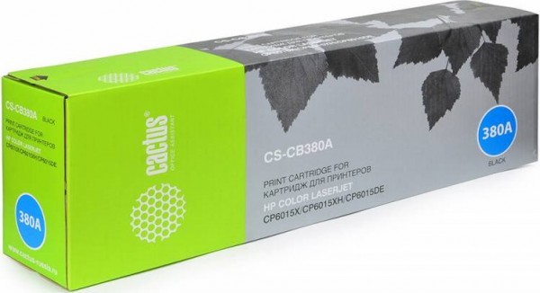 Cactus CB380A Картридж (CS-CB380A) черный для принтеров HP CLJ MFP CP6015X/ 6015XH/ 6015DE, 16 500стр.