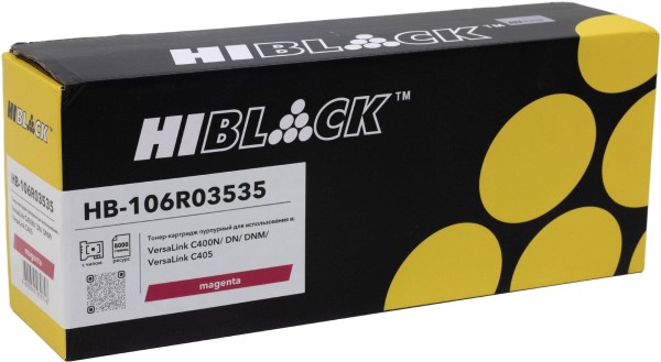 Тонер-картридж Hi-Black 106R03535 (HB-106R03535) Magenta для Xerox VersaLink C400/ C405, пурпурный, 8K