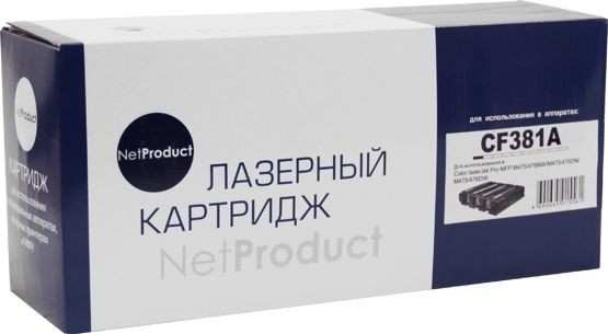 Картридж NetProduct (N-CF381A) для HP CLJ Pro MFP M476dn/ dw/ nw, №312A, C, 2,7K