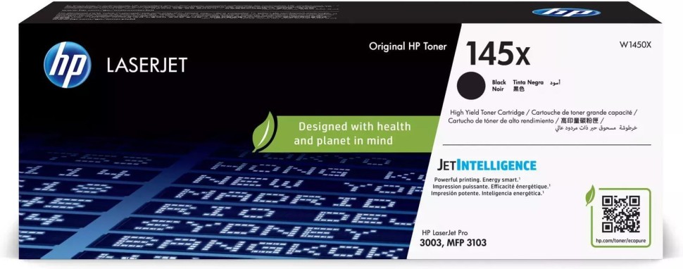 Картридж HP W1450X (145X) оригинальный для принтера HP LaserJet Pro 3003/ MFP 3103, чёрный, увеличенный, 3800стр.