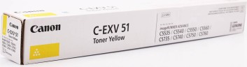 Картридж Canon C-EXV51Y 0484C002 Yellow оригинальный для Canon iR ADV C5535/ iR ADV C5535i/ iR ADV C5540i/ iR ADV C5550i/ iR ADV C5560i, жёлтый, 60 000 страниц