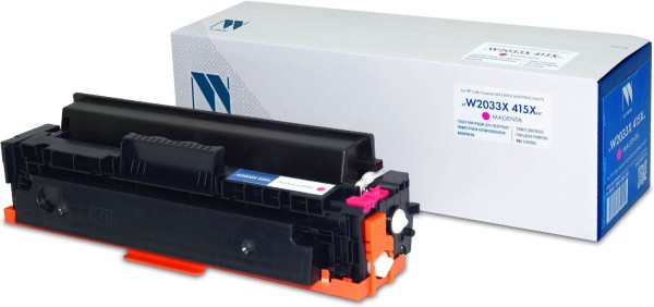 Картридж NV Print W2033X 415X Пурпурный (БЕЗ ЧИПА) (БЕЗ ГАРАНТИИ) для принтеров HP LaserJet Pro M454dn/ M454dw/ M479fdw/ M479fnw/ M479dw/ M479fdn, 6000 страниц