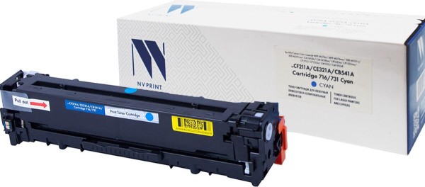 Картридж NV Print CF211A/ CE321A/ CB541A/ Canon 716/ 731 Cyan для принтеров HP LaserJet Color Pro M251n/ M251nw/ M276n/ M276nw/ CP1525n/ CP1525nw/ CM1415fn/ CM1415fnw/ CP1215/ CM1312/ CM1312nfi/ CP1215/ Canon i-SENSYS LBP5050/ LBP5050n/ MF8030Cn/ MF8040Cn