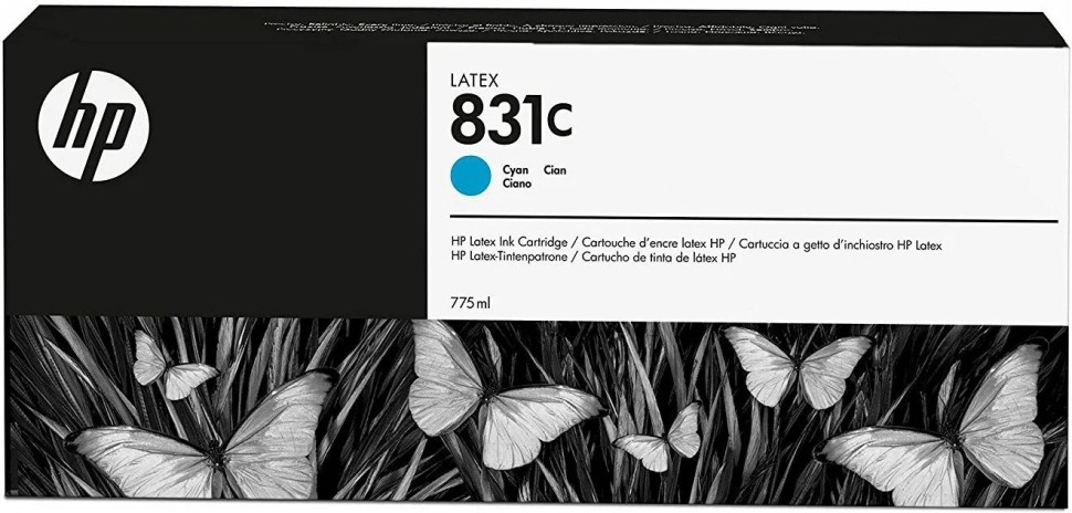 Картридж HP №831C (CZ695A) оригинальный для принтера HP Latex 110/ 310/ 315/ 330/ 335/ 360/ 365/ 370/ 375/ 560/ 570, голубой, 775мл