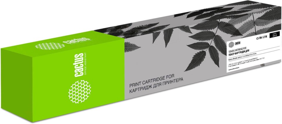 Картридж Cactus TN-321K (CS-TN-321Bk) Black для Konica Minolta bizhub C224/ C224e/ C284/ C284e/ C364/ C364e, чёрный, 27000 стр.