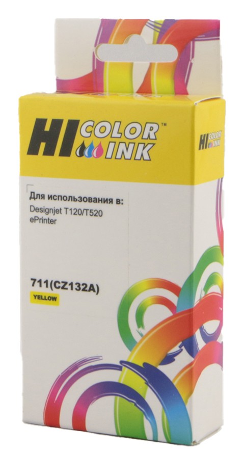 Картридж Hi-Black (HB-CZ132A) для HP DJ T120/ T520, №711, 26 мл., Y
