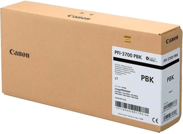 Картридж Canon PFI-3700PBK 6444C001 (Photo Black) оригинальный для Canon ImagePrograf PRO-2600/ PRO-4600/ PRO-6600/ GP-2600S/ GP-4600S/ GP-6600S, фото-чёрный, 700мл