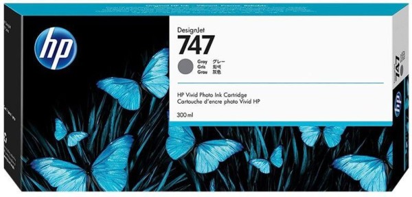 Картридж HP №747 (P2V86A) Gray оригинальный для HP DesignJet Z6/Z9+, серый, 300 мл.
