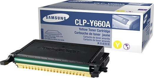 Картридж Samsung CLP-Y660A для принтеров Samsung CLP-610DN/ 660N/ 660DN желтый, оригинальный (2000 стр.)
