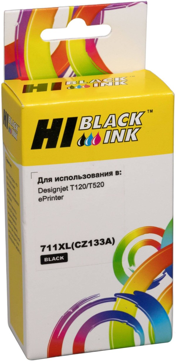 Картридж Hi-Black (HB-CZ133A) для HP DJ T120/ T520, №711XL, 73 мл., Bk
