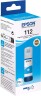 Чернила Epson C13T06C24A (112 Cyan) оригинальные для Epson EcoTank L11160/ L15150/ L15160/ L15180/ L6490/ L6550/ L6580, голубой, 70мл