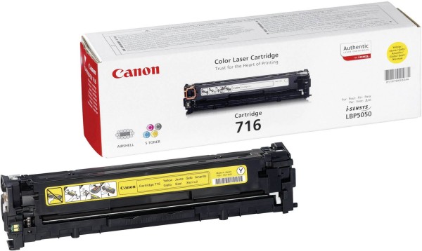 Картридж Canon 716Y 1977B002 оригинальный для принтера Canon i-Sensys LBP-5050, MF-8030CN, MF-8050CN yellow 1500 страниц