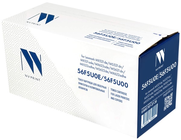 Картридж NV Print 56F5U00/56F5U0E (NV-56F5U00/56F5U0E) (с чипом) для Lexmark MX52x/ MX62x/ MS52x/ MS62x, чёрный, увеличенный, 25000 стр.