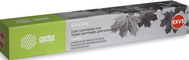 Картридж Cactus EXV5 (CS-EXV5) для принтеров Canon IR 1600/ 1605/ 1610/ 1630/ 1670/ 2000/ 2010 черный 7850 страниц