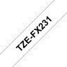Картридж Brother TZE-FX231 (TZeFX231) оригинальный для Brother P-Touch, лента 12мм*8м, чёрный на белом