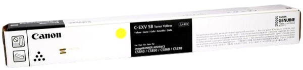 Картридж Canon C-EXV58Y 3766C002 оригинальный для Canon imageRUNNER ADVANCE C5840/ C5850/ C5860/ C5870, жёлтый, увеличенный, 60000 стр.
