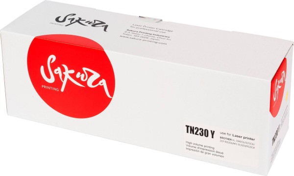 Картридж Sakura TN-230Y для Brother 9320CW/ MFC-9120CN/ 3070CW/ HL-3040CN/ DCP-9010CN, жёлтый, 1400k